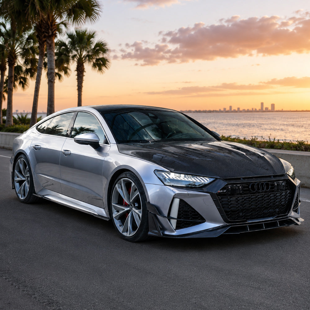 2019+ Audi A7/S7/RS7 V2 Style Carbon Fiber Hood | C8