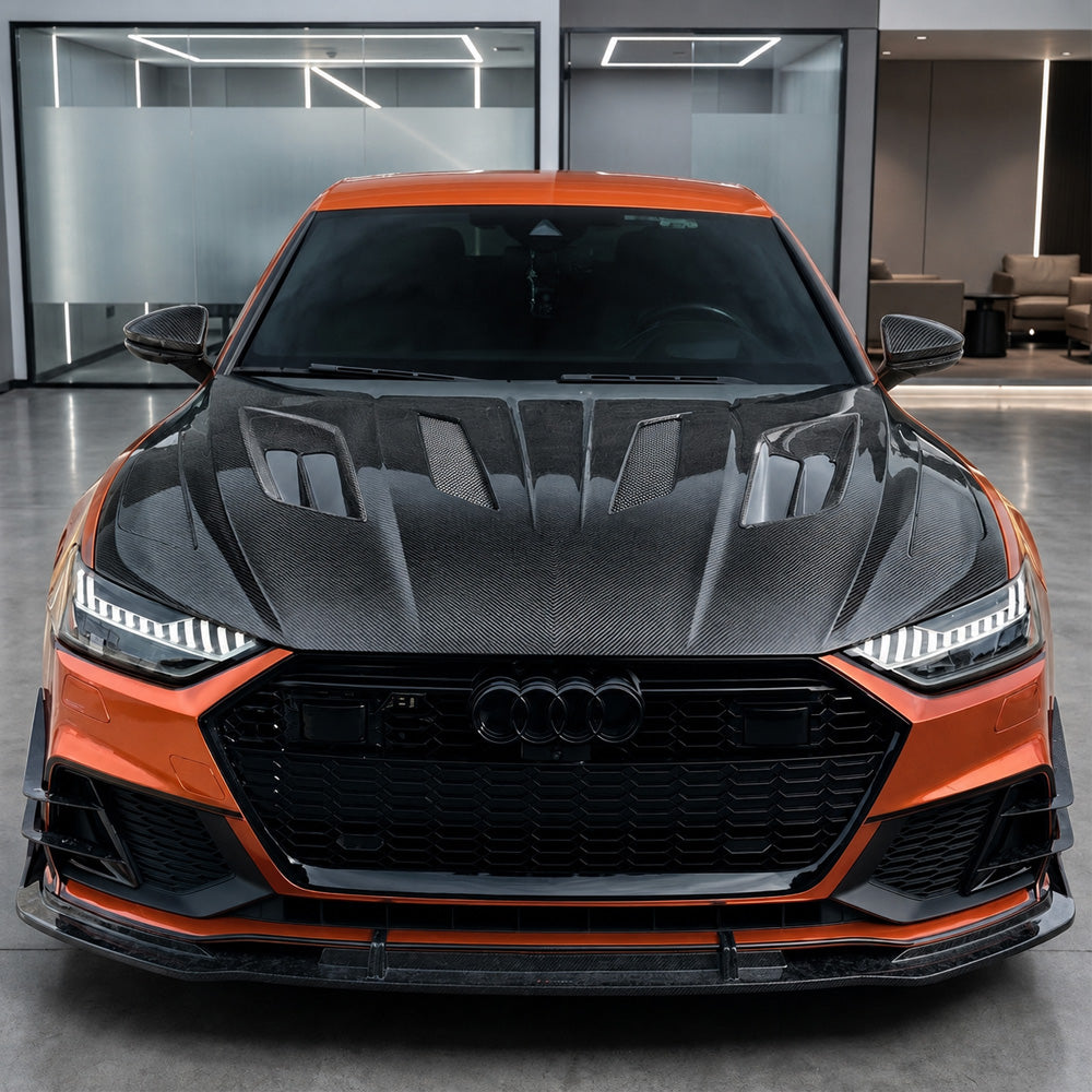 2019+ Audi A7/S7/RS7 V2 Style Carbon Fiber Hood | C8