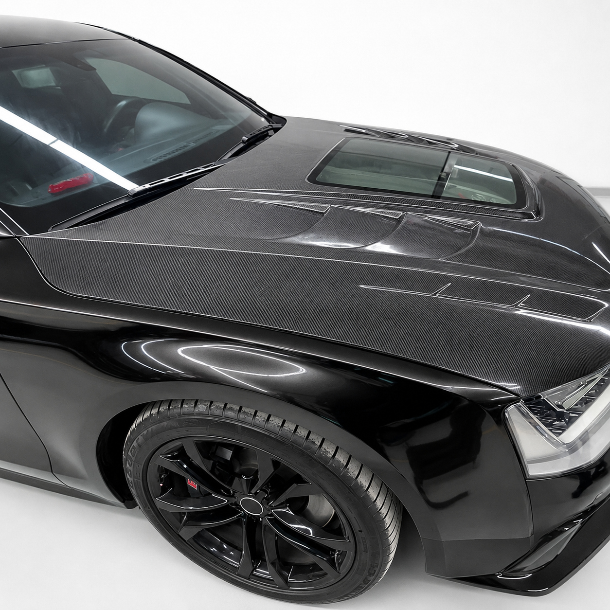 2015-2018 Audi A8/S8 Glass Engine Cover Carbon Fiber Hood | D4
