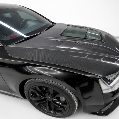 2015-2018 Audi A8/S8 Glass Engine Cover Carbon Fiber Hood | D4