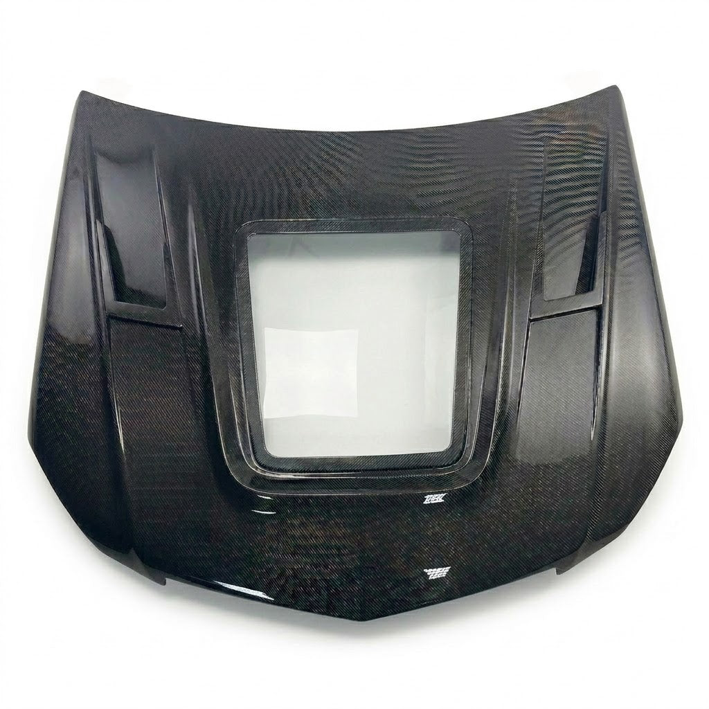 2008-2011 Mercedes C63 AMG Glass Engine Cover Carbon Fiber Hood | W204/C204