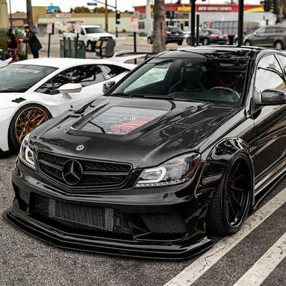 2008-2011 Mercedes C63 AMG Glass Engine Cover Carbon Fiber Hood | W204/C204
