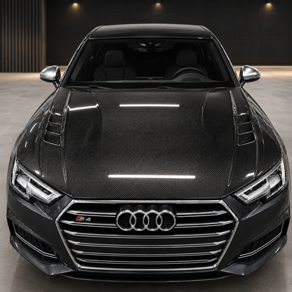 2017-2025 Audi A4/S4/RS4 V4 Style Carbon Fiber Hood | B9/B9.5
