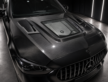 2022+ Mercedes C-Class Glass Engine Cover Carbon Fiber Hood | W206/S206
