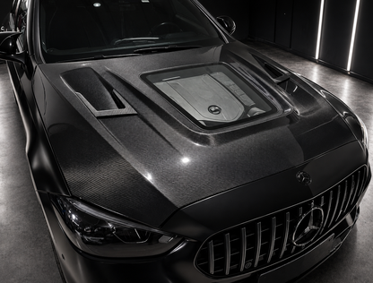 2022+ Mercedes C-Class Glass Engine Cover Carbon Fiber Hood | W206/S206