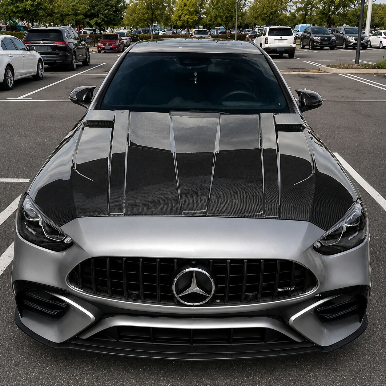 2022+ Mercedes C-Class LD Style Carbon Fiber Hood | W206/S206