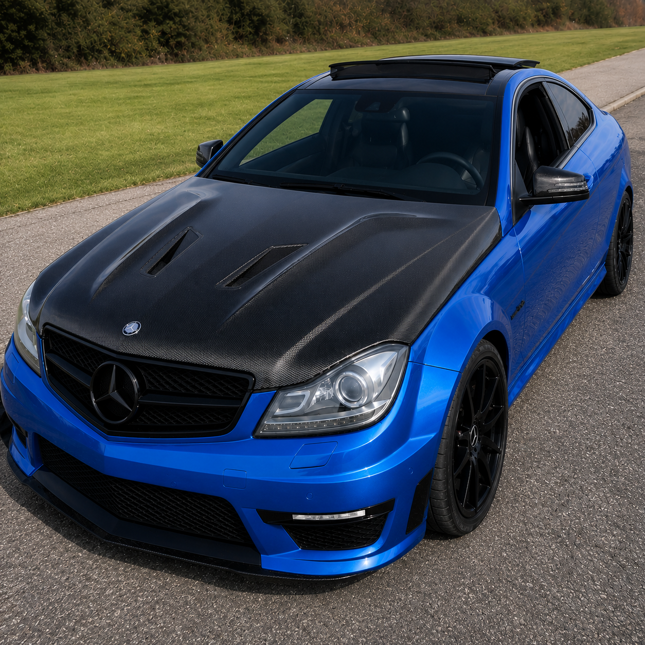 2008-2011 Mercedes C-Class B Style Carbon Fiber Hood | W204/C204