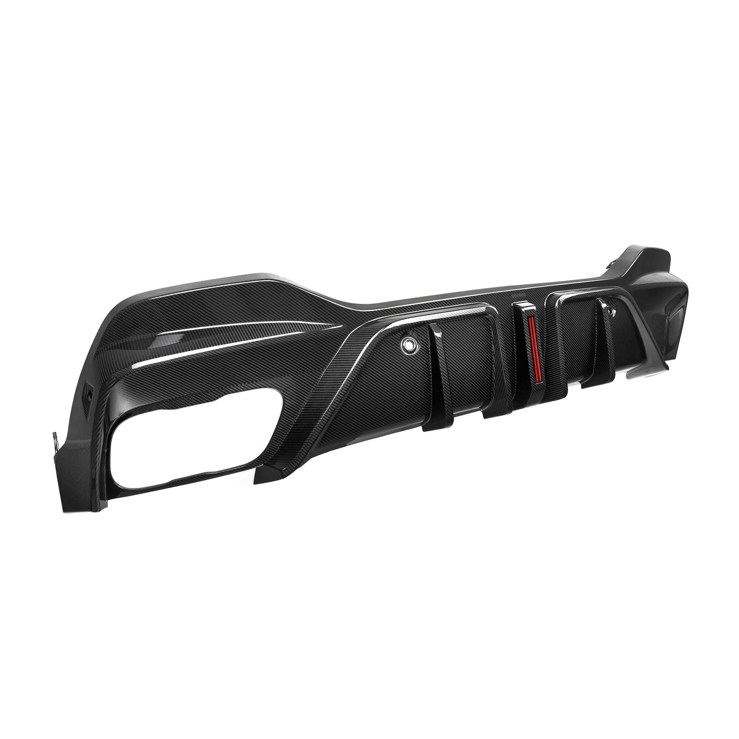 2019+ BMW X6 3 Piece Carbon Fiber Rear Diffuser with LED Brake Light | G06