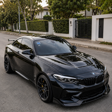 2014-2021 BMW 2-Series/M2 Glass Engine Cover V1 Style Carbon Fiber Hood | F22/F23/F87