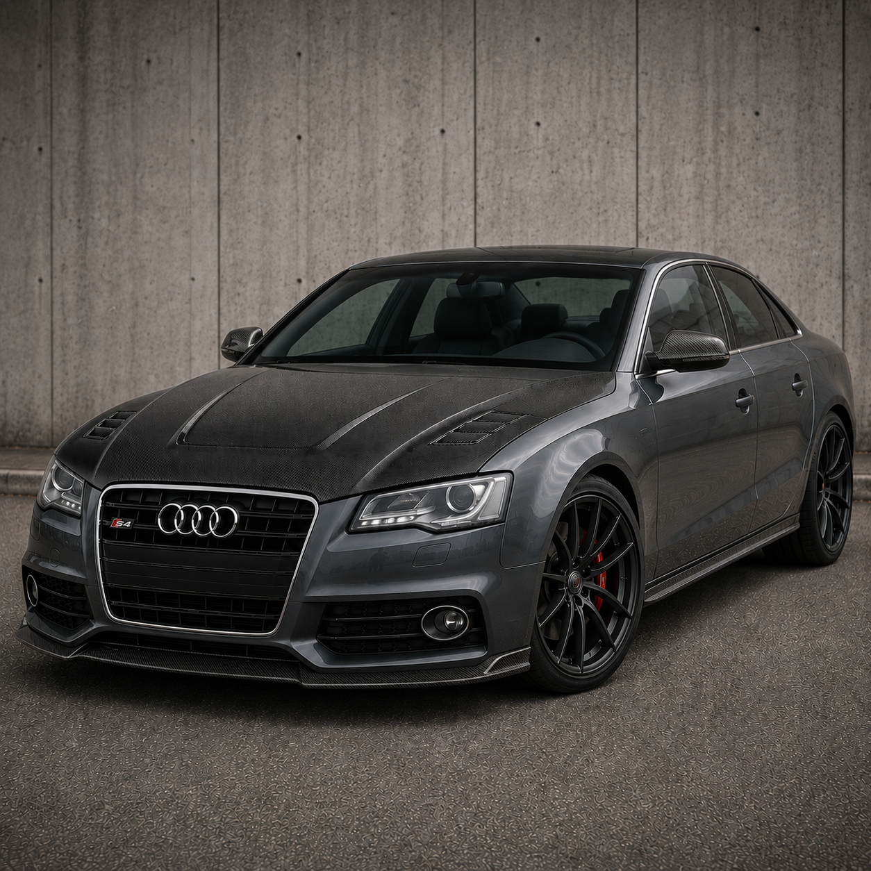2009-2012 Audi A4/S4/RS4 V Style Carbon Fiber Hood | B8 A4/S4/RS4