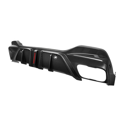 2019+ BMW X6 3 Piece Carbon Fiber Rear Diffuser with LED Brake Light | G06