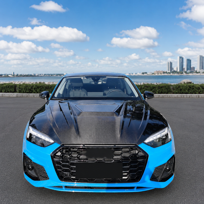 2018-2024 Audi A5/S5/RS5 Glass Engine Cover Carbon V2 Fiber Hood | B9/B9.5
