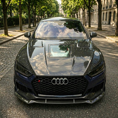 2018-2024 Audi A5/S5/RS5 Glass Engine Cover Carbon Fiber Hood | B9/B9.5