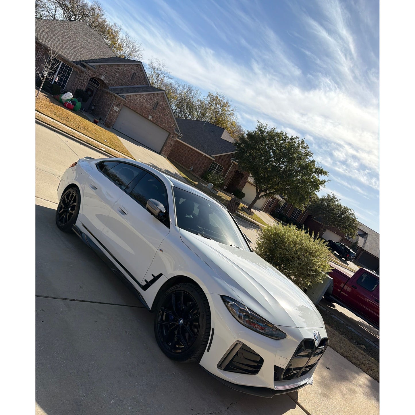 2021+ BMW 4-Series/i4 Carbon Fiber M Performance Style 3 Piece Front Lip | G26