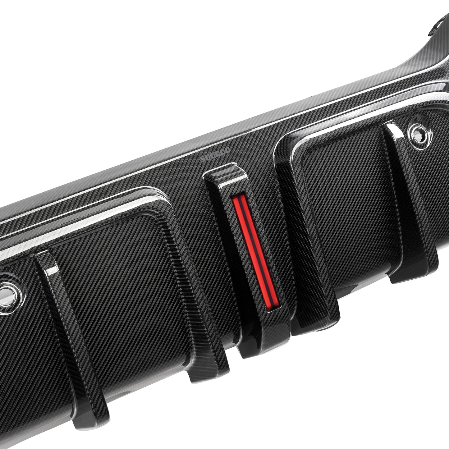 2019+ BMW X6 3 Piece Carbon Fiber Rear Diffuser with LED Brake Light | G06