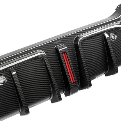 2019+ BMW X6 3 Piece Carbon Fiber Rear Diffuser with LED Brake Light | G06