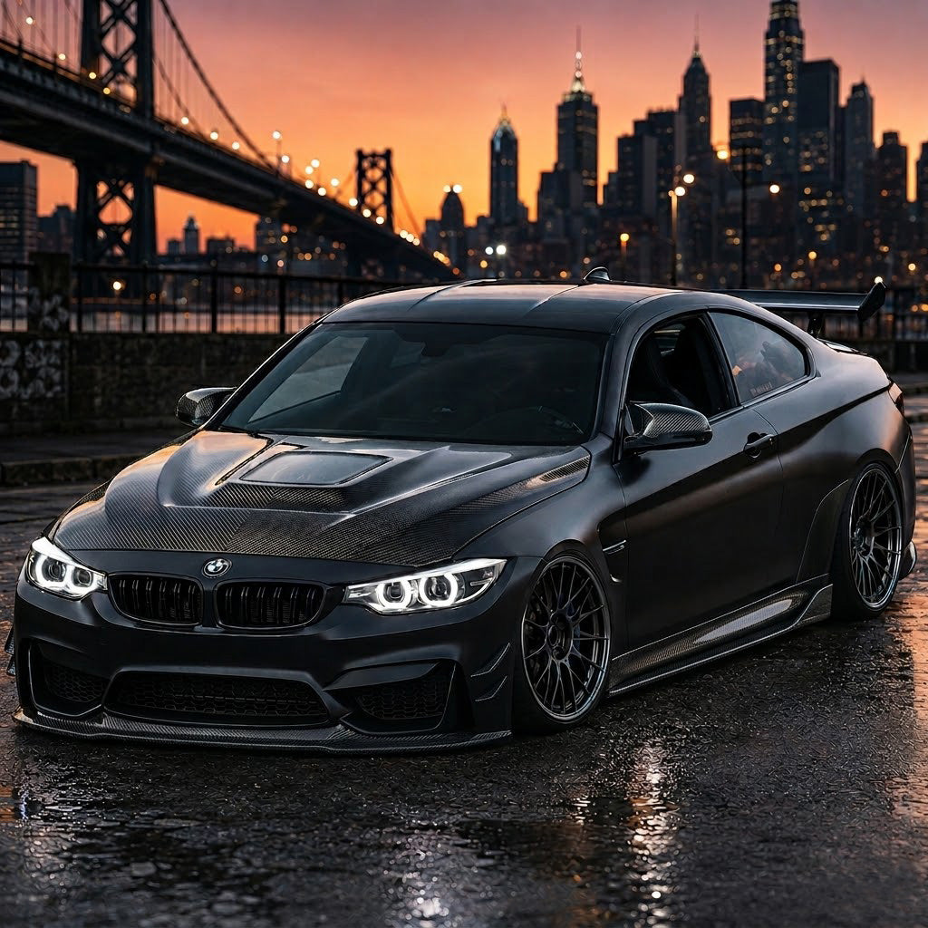 2015-2021 BMW M3/M4 Glass Engine Cover Carbon Fiber Hood | F80/F82/F83