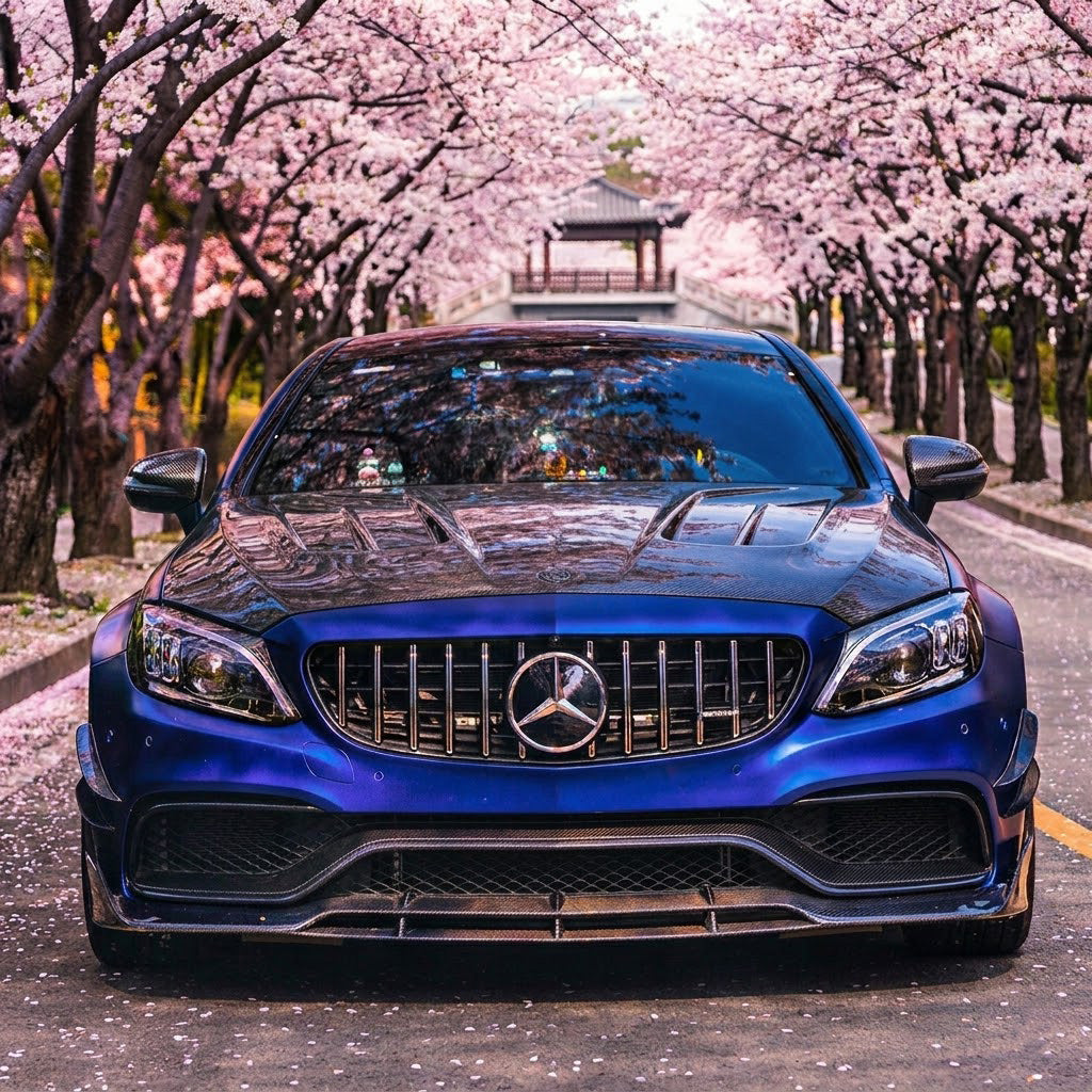 2015-2023 Mercedes C63 AMG B Style Carbon Fiber Hood | W205