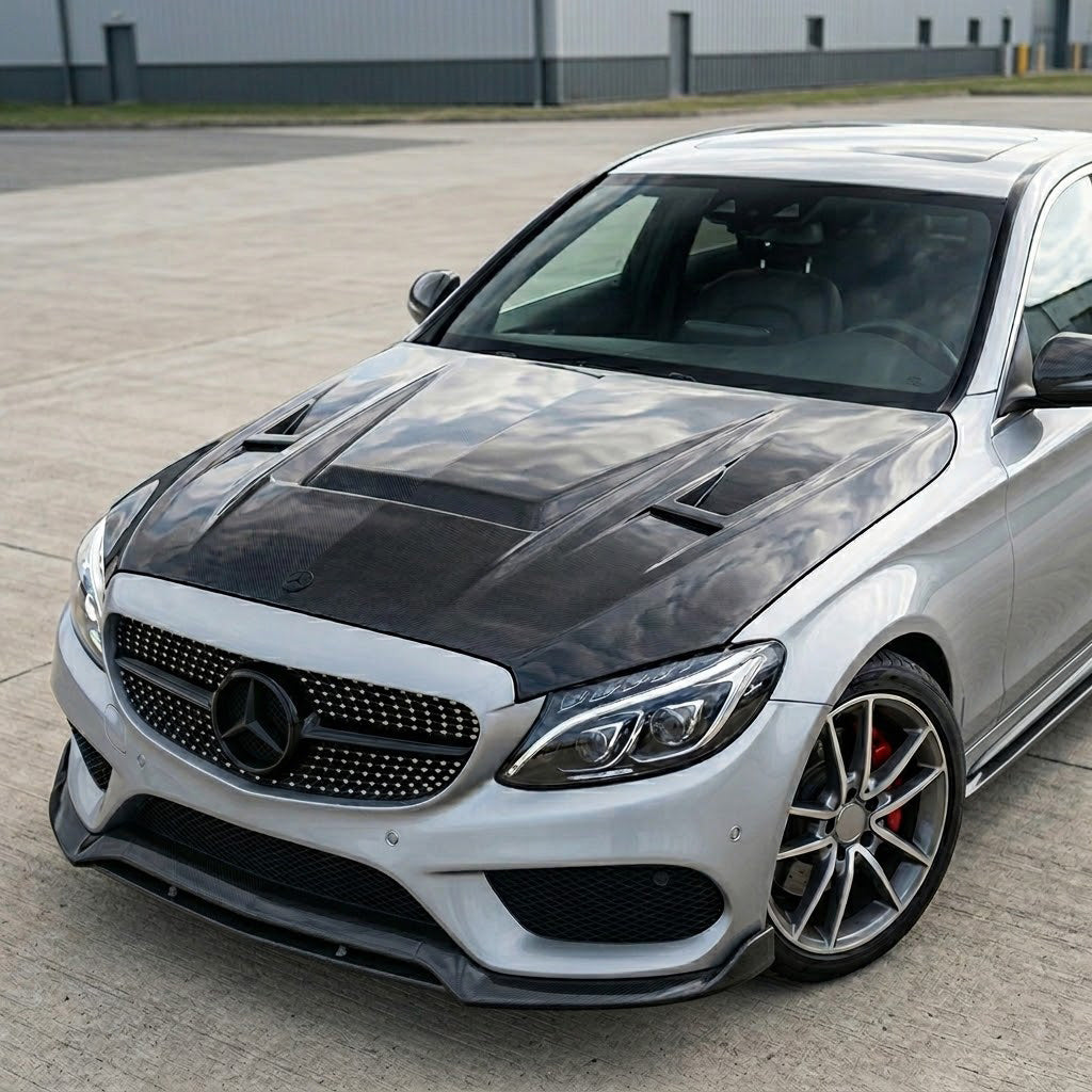 2015-2023 Mercedes C-Class/C43 AMG A Style Carbon Fiber Hood | W205