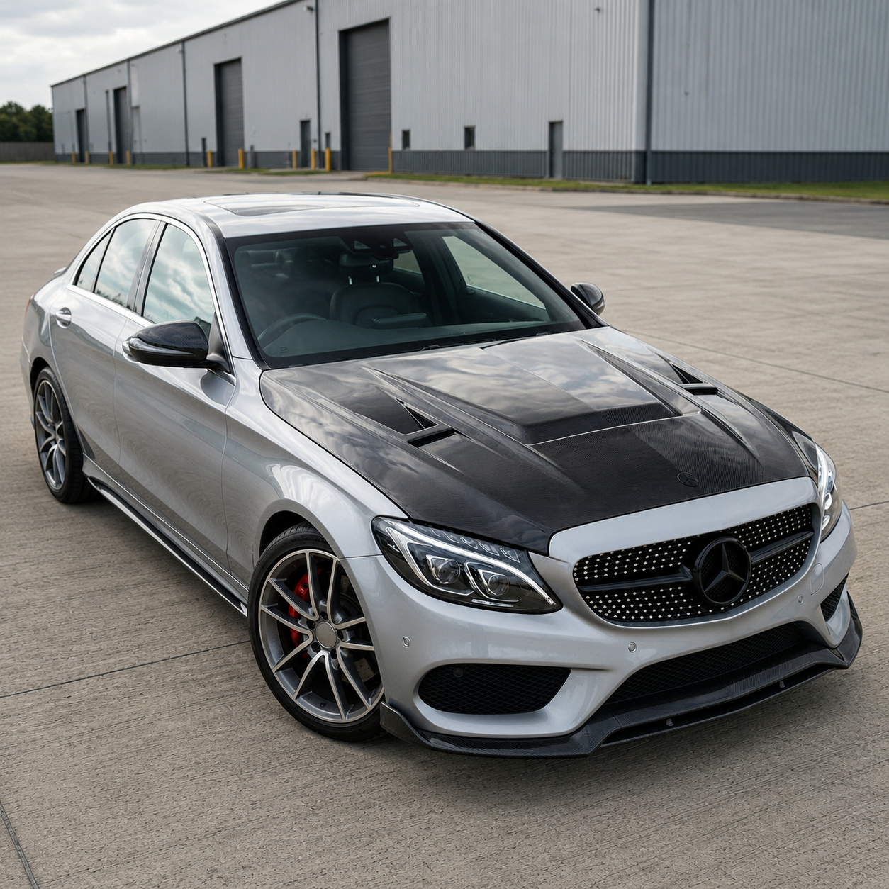 2015-2023 Mercedes C-Class/C43 AMG A Style Carbon Fiber Hood | W205