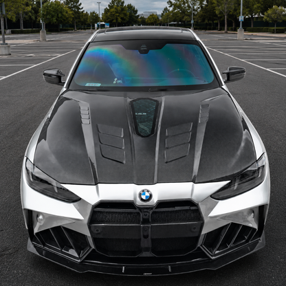 2021+ BMW 4-Series Glass Engine Cover V2 Style Carbon Fiber Hood | G22/G23/G26