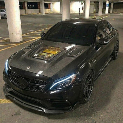 2015-2023 Mercedes C-Class/C43 AMG Glass Engine Cover Carbon Fiber Hood | W205