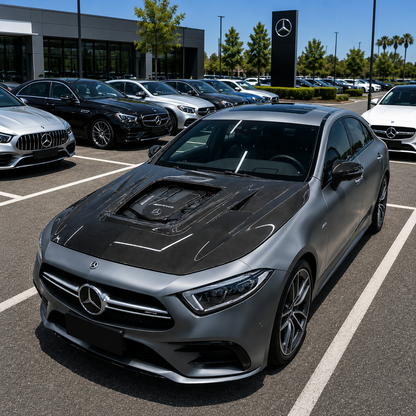 2019-2023 Mercedes CLS-Class/CLS53 AMG Glass Engine Cover Carbon Fiber Hood | C257/W257