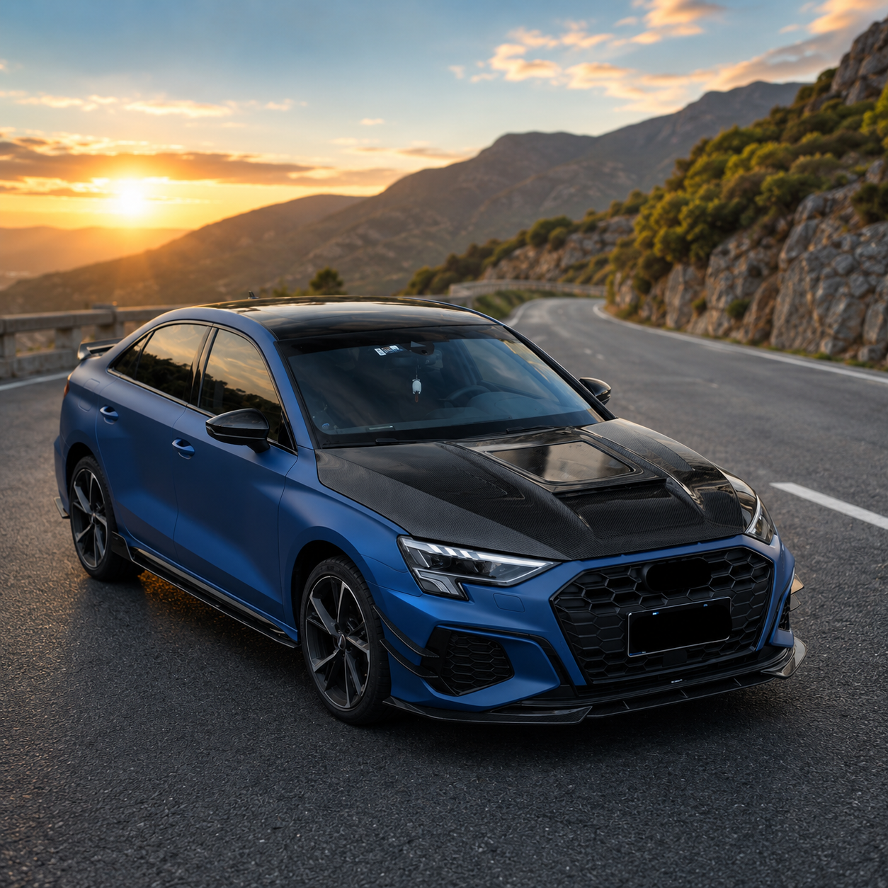 2021+ Audi A3/S3/RS3 Glass Engine Cover Carbon Fiber Hood | 8Y/8Y.5