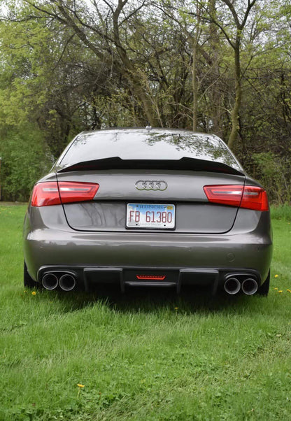 2012-2015 Audi A6/S6 Carbon Fiber KB Style Diffuser with LED Brake Light | C7 A6/S6
