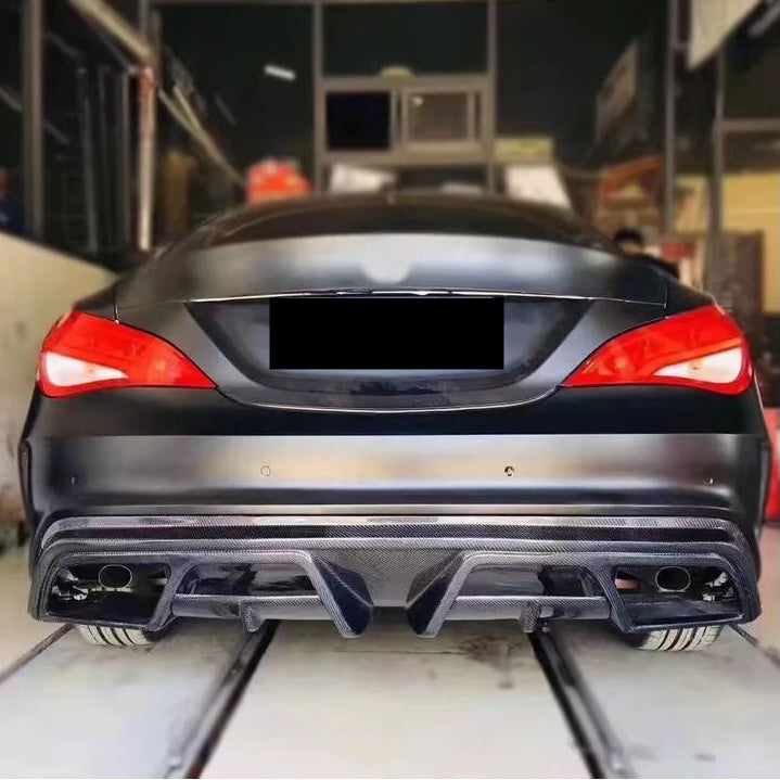 2014-2019 Mercedes-Benz CLA-Class V2 Style Carbon Fiber Rear Diffuser | W117/C117