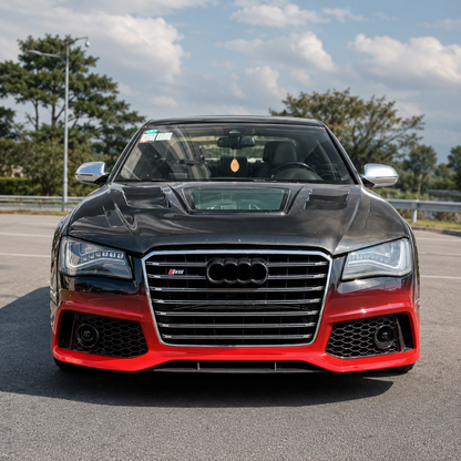2011-2014 Audi A8/S8 Glass Engine Cover Carbon Fiber Hood | D4