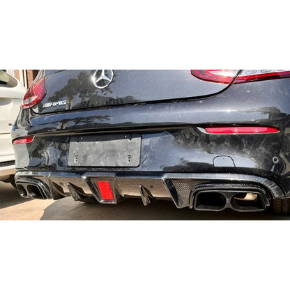 2019-2023 Mercedes-Benz C-Class/C63 AMG Carbon Fiber Rear Diffuser with Brake Light | W205 Coupe