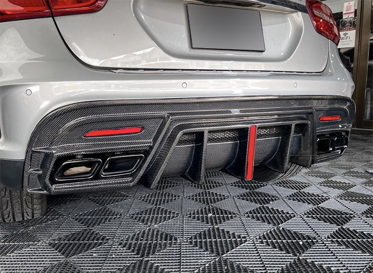 2013-2019 Mercedes-Benz GLA45 AMG Carbon Fiber Rear Diffuser with Brake Light | W156/X156