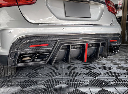 2013-2019 Mercedes-Benz GLA45 AMG Carbon Fiber Rear Diffuser with Brake Light | W156/X156