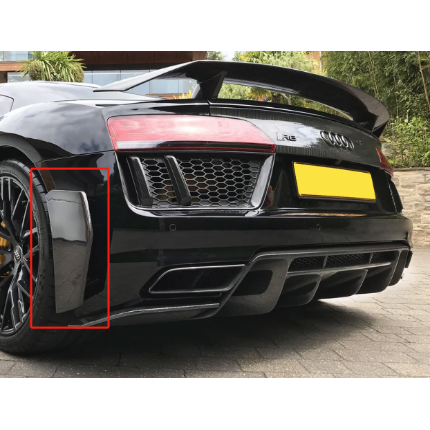 2016-2018 Audi R8 GT Style Carbon Fiber Rear Bumper Canards I MK2