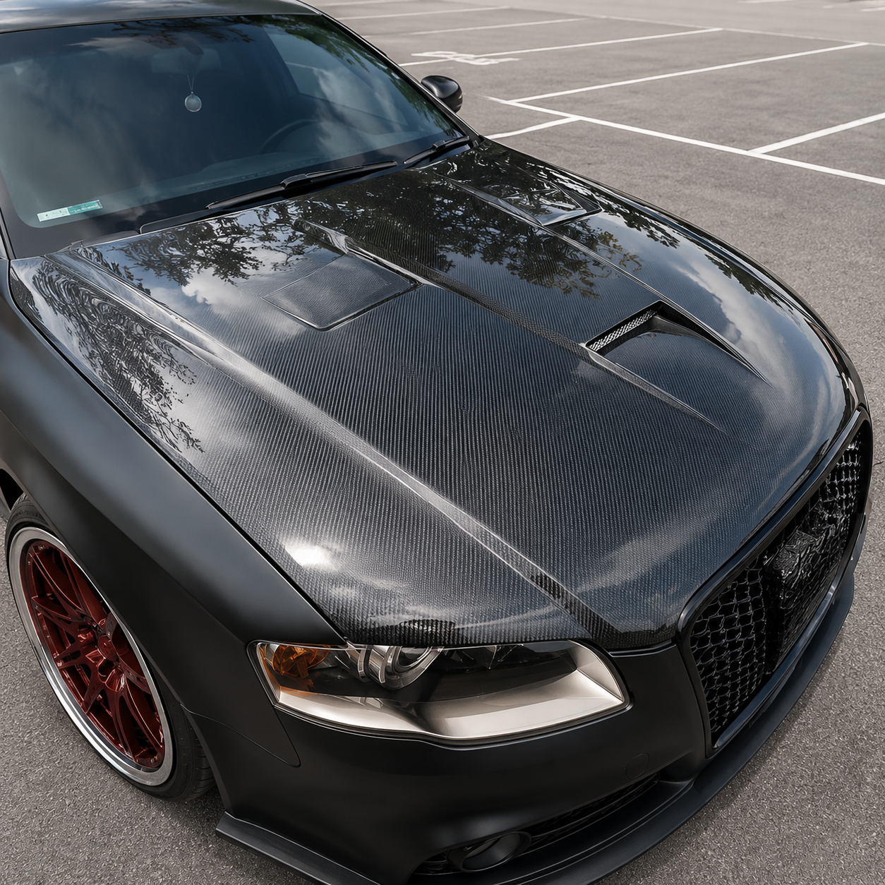 2005-2008 Audi A4/S4/RS4 V2 Style Carbon Fiber Hood | B7