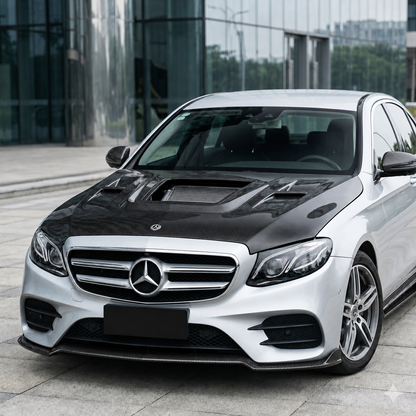 2017-2020 Mercedes E-Class Glass Engine Cover Carbon Fiber Hood | W213