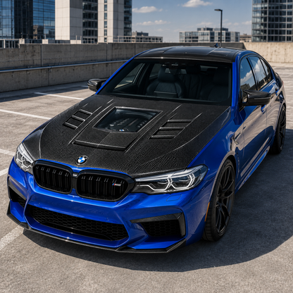 2017-2023 BMW 5-Series/M5 Glass Engine Cover Carbon Fiber Hood | G30/G31/F90