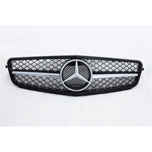 Load image into Gallery viewer, 2008-2014 Mercedes-Benz C-Class Amg Style Front Grille | W204 Gloss Black Frame Chrome Silver Middle
