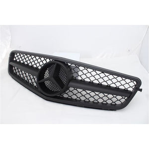 2008-2014 Mercedes-Benz C-Class Amg Style Front Grille | W204 Matte Black Frame Middle / Mercedes