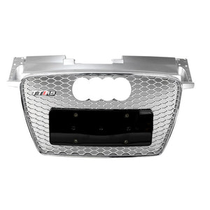 2008-2015 Audi Ttrs Honeycomb Grille | Mk2 8J Tt/tts Chrome Silver Frame Net With Emblem /