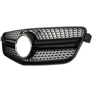 2010-2013 Mercedes-Benz E-Class Diamond Style Front Grille | W212 Pre Face Lift Gloss Black Middle