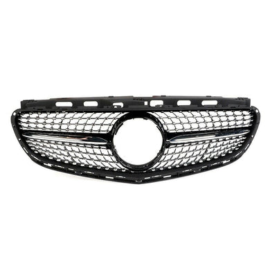 2014-2016 Mercedes-Benz E-Class Diamond Style Front Grille | W212 Face Lift Gloss Black/silver