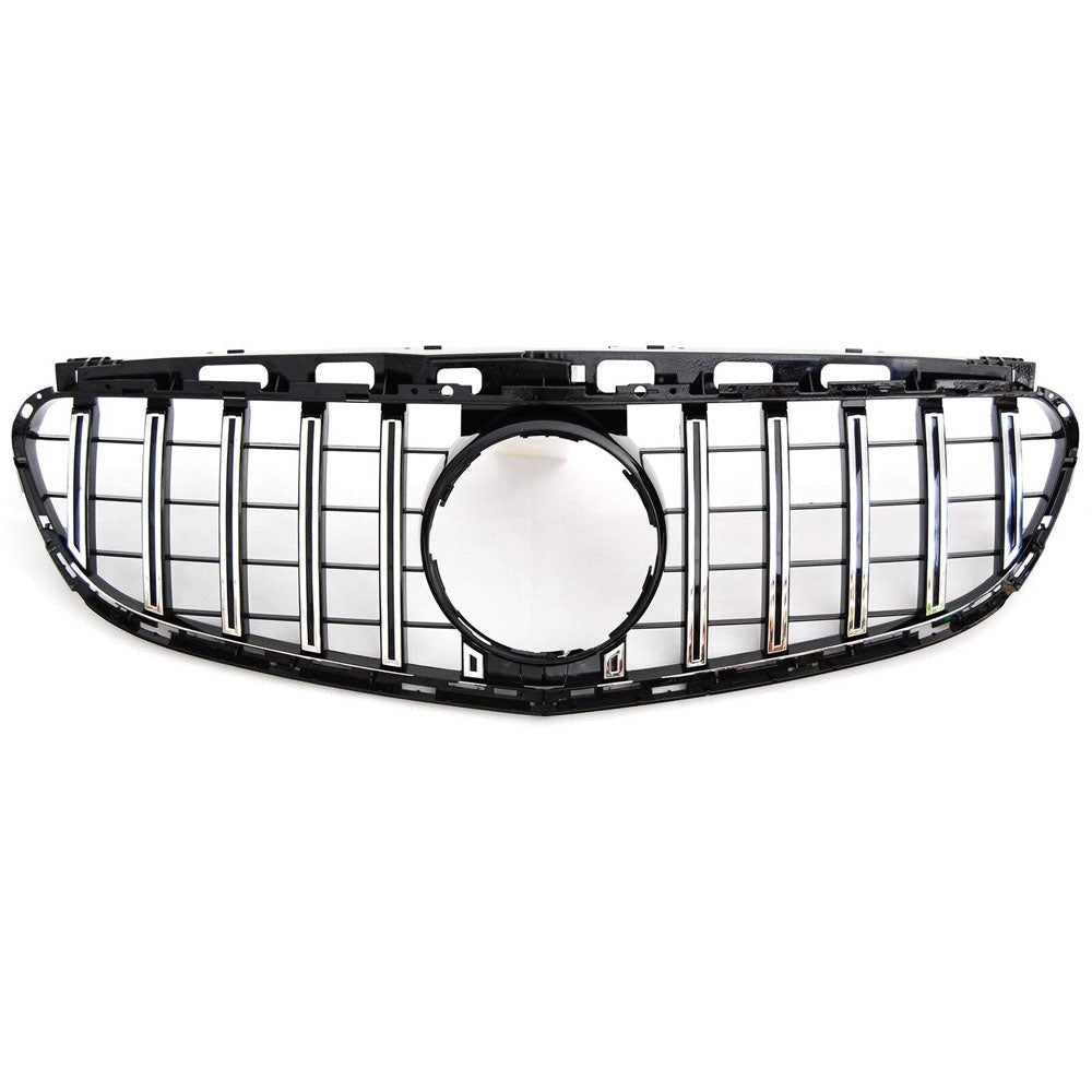 2014-2016 Mercedes-Benz E-Class Gtr Style Front Grille | W212 Face Lift Chrome Silver / Yes Camera