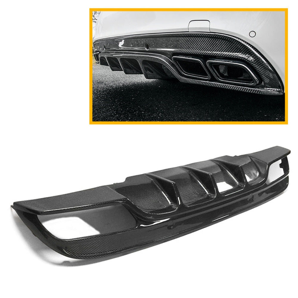 2015-2018 Mercedes-Benz C-Class Fd Style Carbon Fiber Rear Diffuser | W205 Sedan