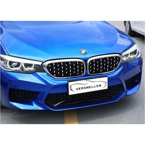 2017-2020 Bmw 5-Series Diamond Kidney Grilles | G30 Chrome With Middle